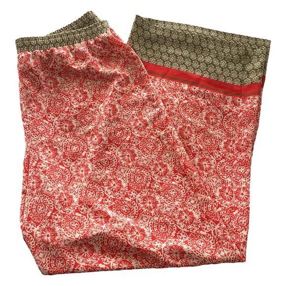 Cato Boho Women’s Pants Large Boho Pull On Wide Leg High Waist Orange Crepe - Picture 6 of 6